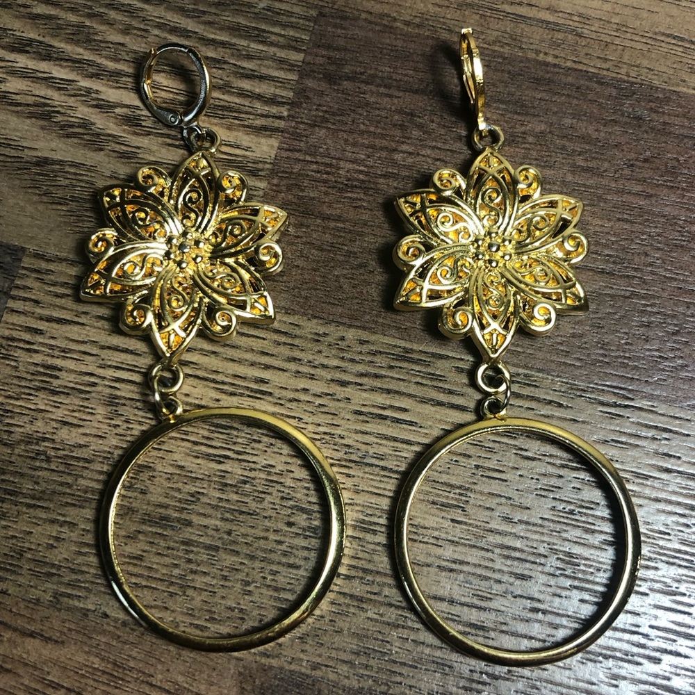 Gold Plated Floral Earrings